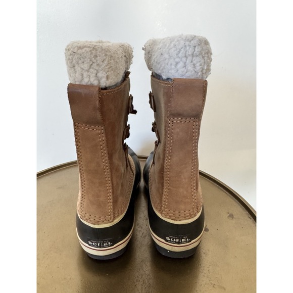Boys Girls Kids Sorel Winter Boots Leather Thick Warm Size 3 Youth Insulated - Picture 2 of 8